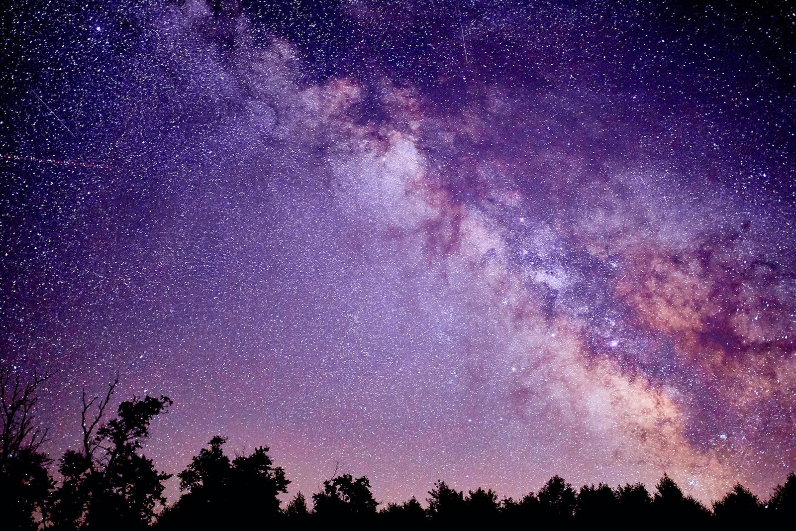 purple starry night sky